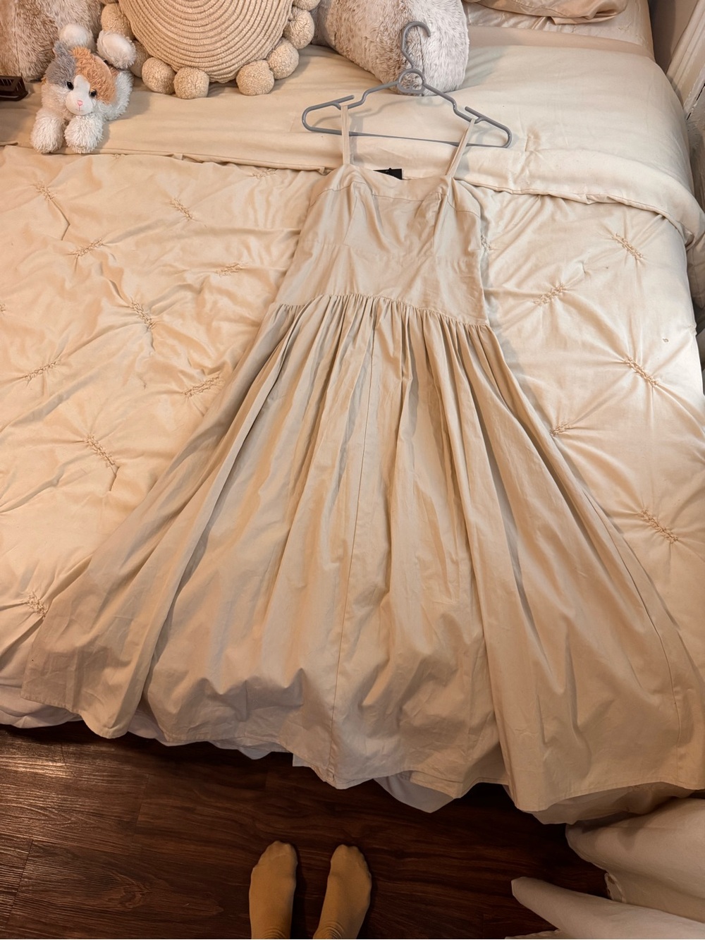 NWT Simply Vera Vera Wang Beige Cotton Tiered Maxi Dress XS